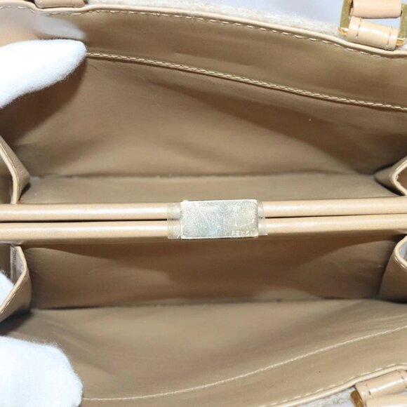 FENDI Zucca Canvas Hand Bag Beige Gold Auth 93833AV - Picture 10 of 16